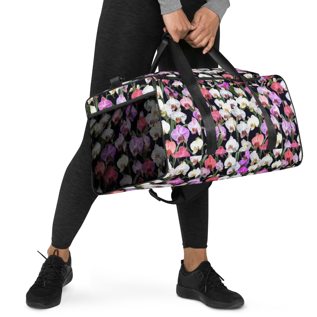 Velvet Phalaenopsis on Duffle Bag — Right Front