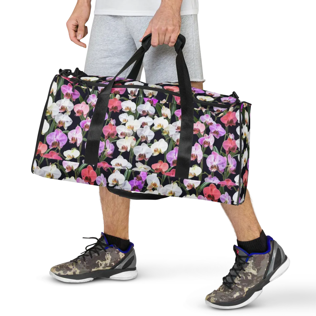 Velvet Phalaenopsis on Duffle Bag — Front