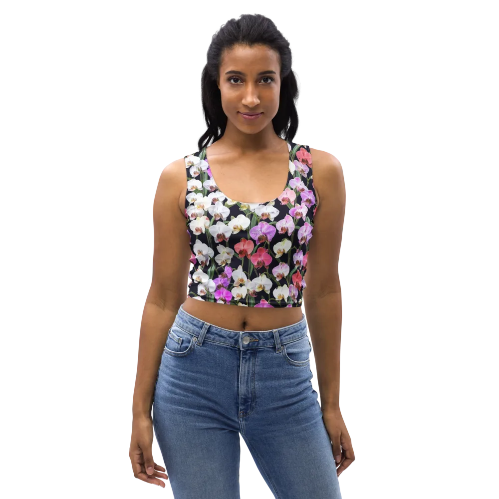 Velvet Phalaenopsis on Crop Top — Front