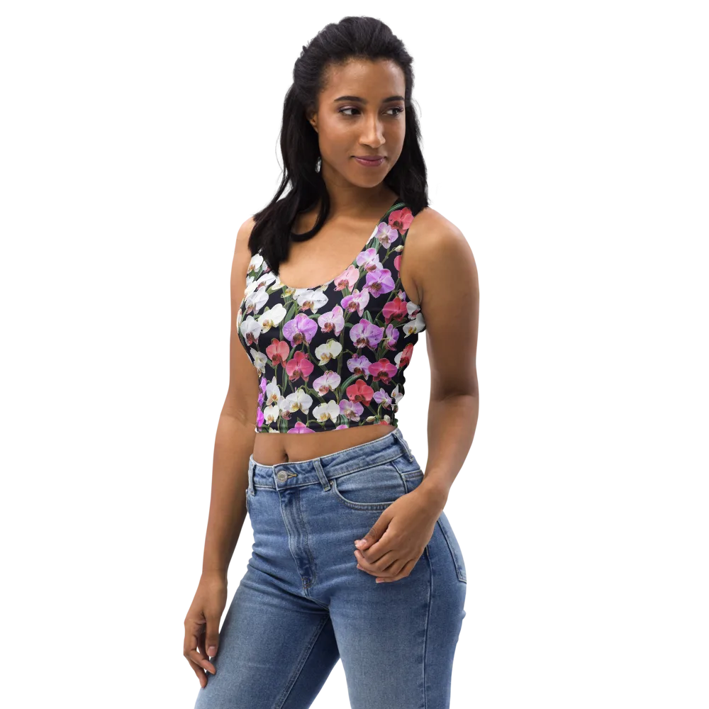 Velvet Phalaenopsis on Crop Top — Left Front