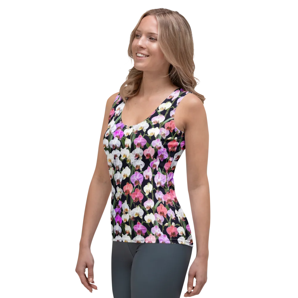 Velvet Phalaenopsis on Women's Tank Top — Left Front