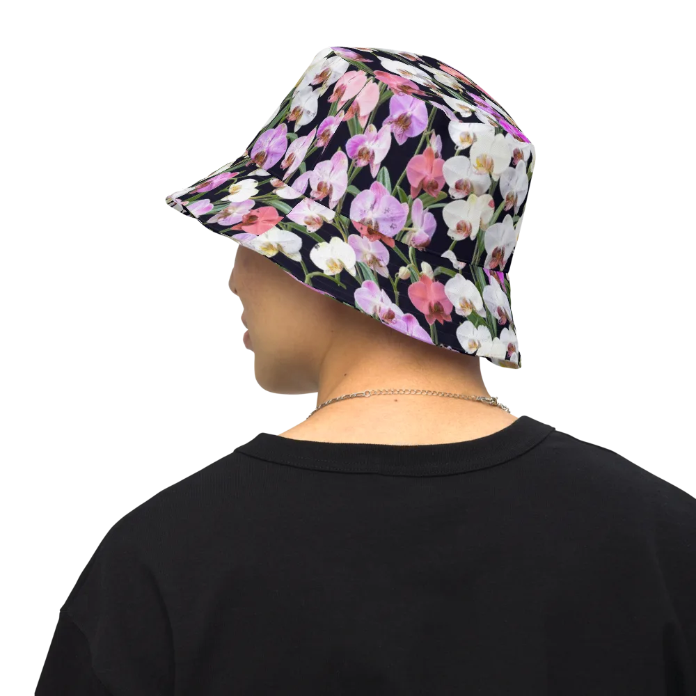 Velvet Phalaenopsis on Reversible Bucket Hat — Back Inside
