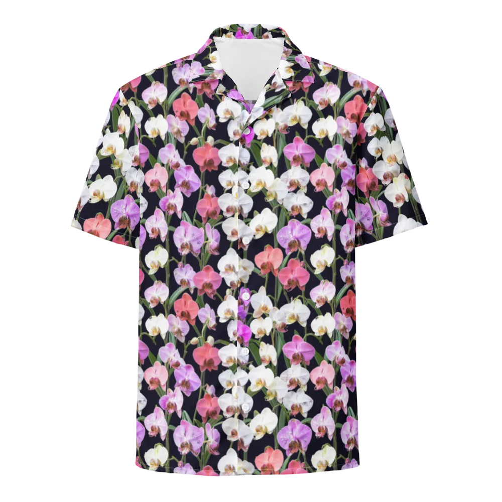 Velvet Phalaenopsis on Button Shirt — Front