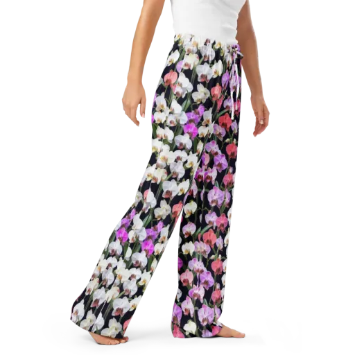 Velvet Phalaenopsis on a Women's Pajama Pants