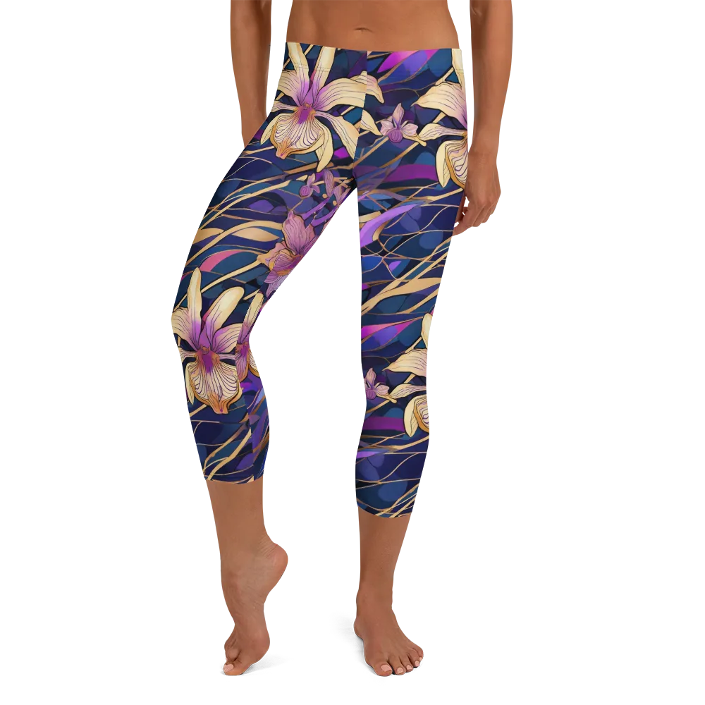 Velvet Current on Capri Leggings — Front