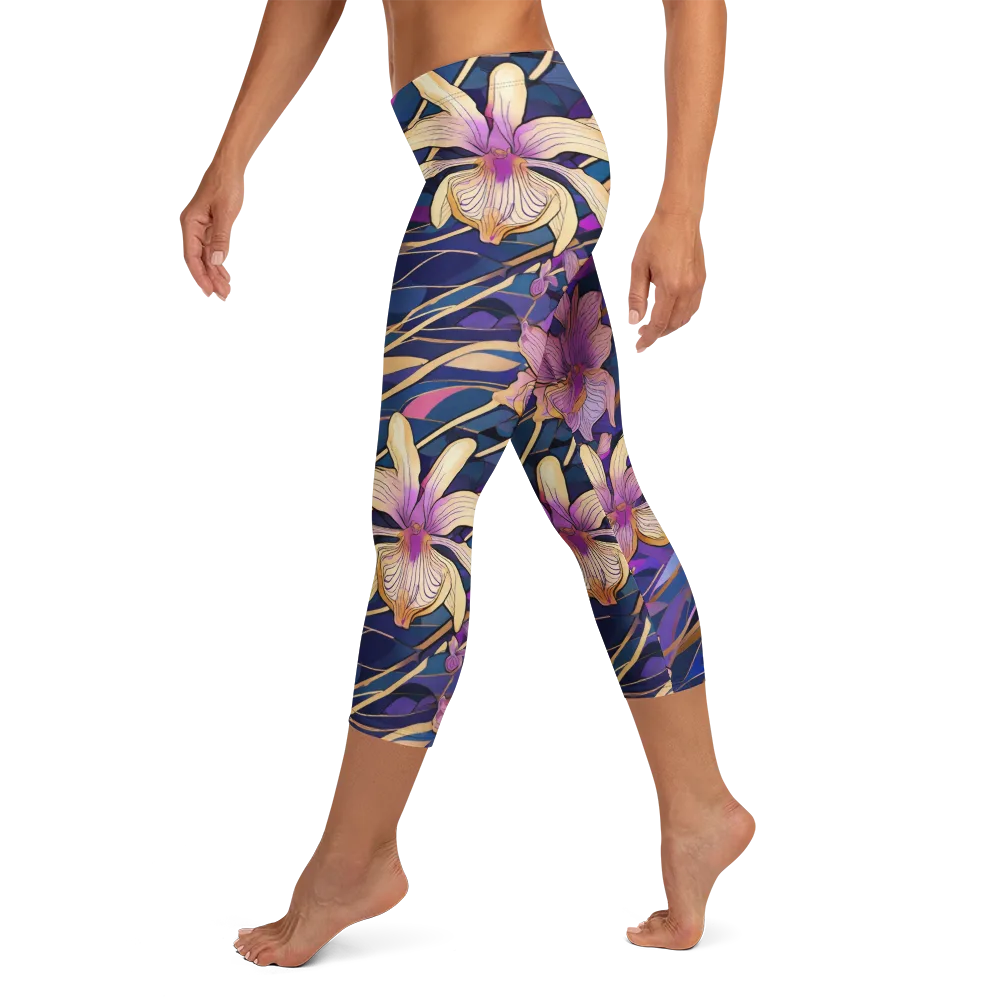 Velvet Current on Capri Leggings — Left