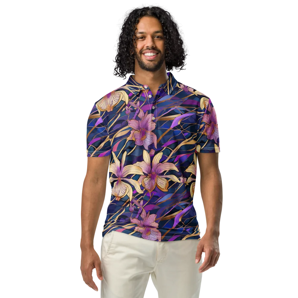 Velvet Current on Men's Slim Fit Polo Shirt — Front