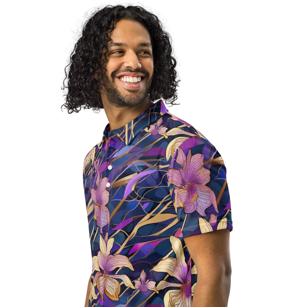 Velvet Current on Men's Slim Fit Polo Shirt — Left Front