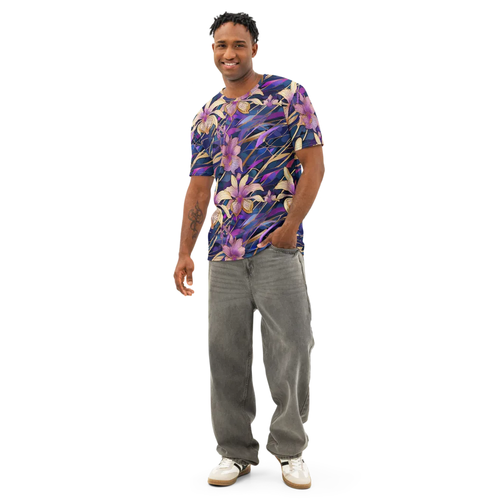 Velvet Current on Men's Cotton Crew Neck T-Shirt — Front