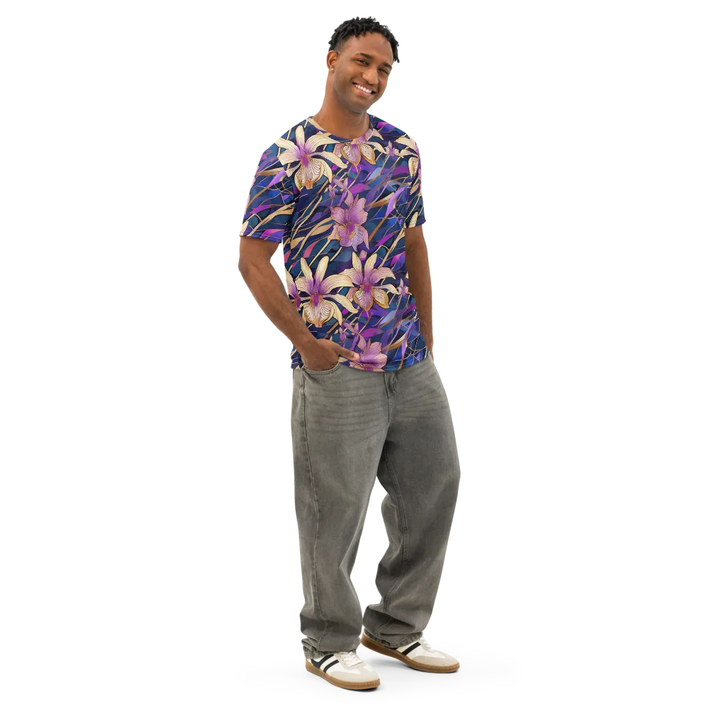 Velvet Current on Men's Cotton Crew Neck T-Shirt — Right Front