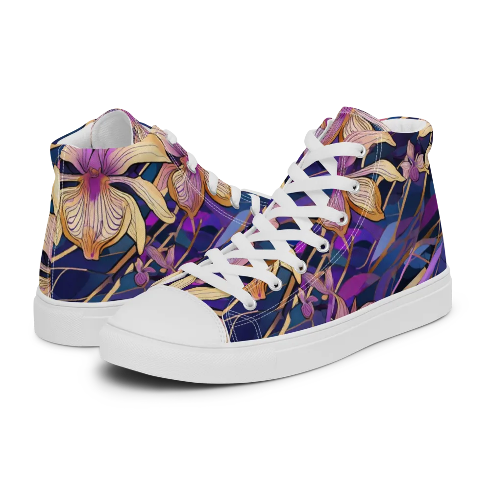 Velvet Current on Men's High Top Canvas Shoes — Left