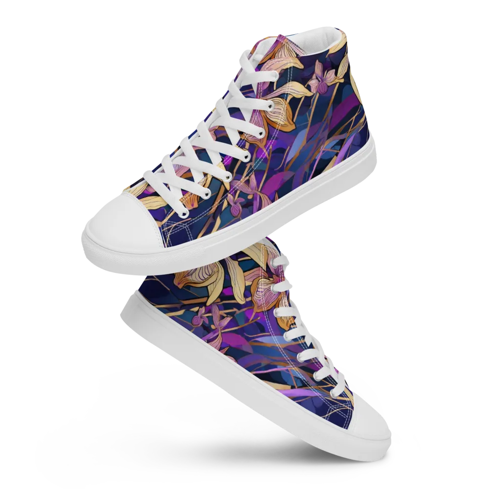 Velvet Current on Men's High Top Canvas Shoes — Front