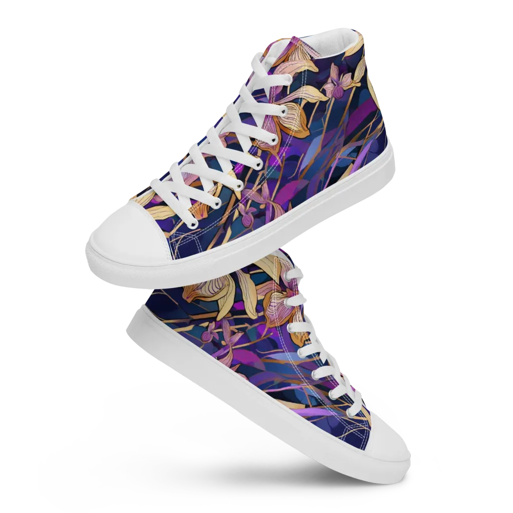 Velvet Current on Women's High Top Canvas Shoes — Front