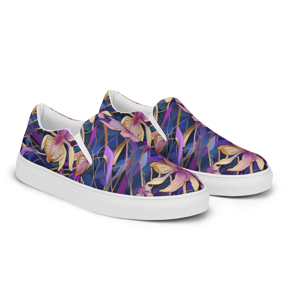 Velvet Current on Men's Slip-On Canvas Shoes — Right Front