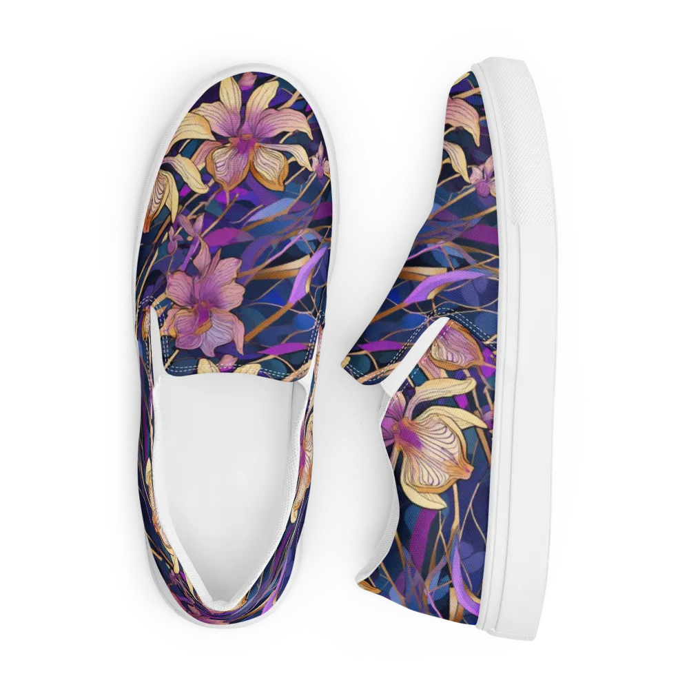 Velvet Current on Men's Slip-On Canvas Shoes — Front