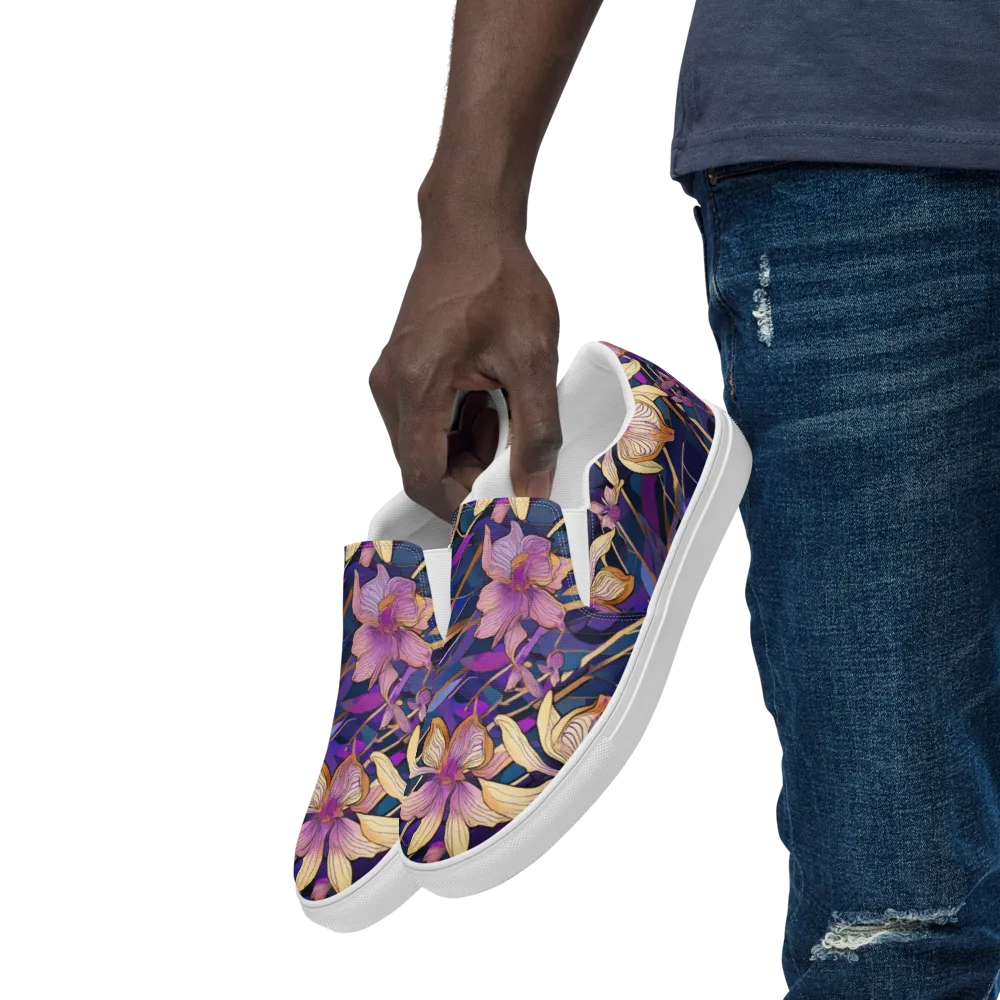 Velvet Current on Men's Slip-On Canvas Shoes — Left Front