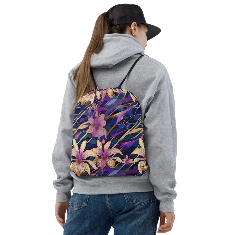 Velvet Current on Drawstring Bag — Front