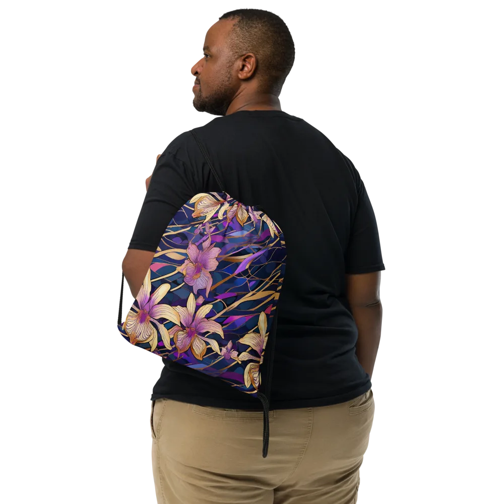 Velvet Current on Drawstring Bag — Front