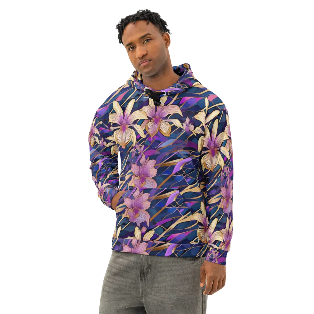 Velvet Current on Cotton Hoodie — Left Front