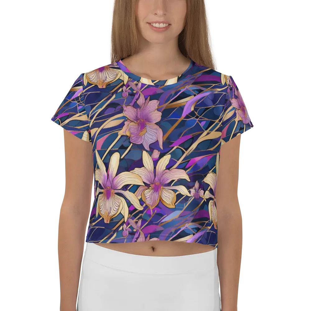 Velvet Current on Crop Tee — Front
