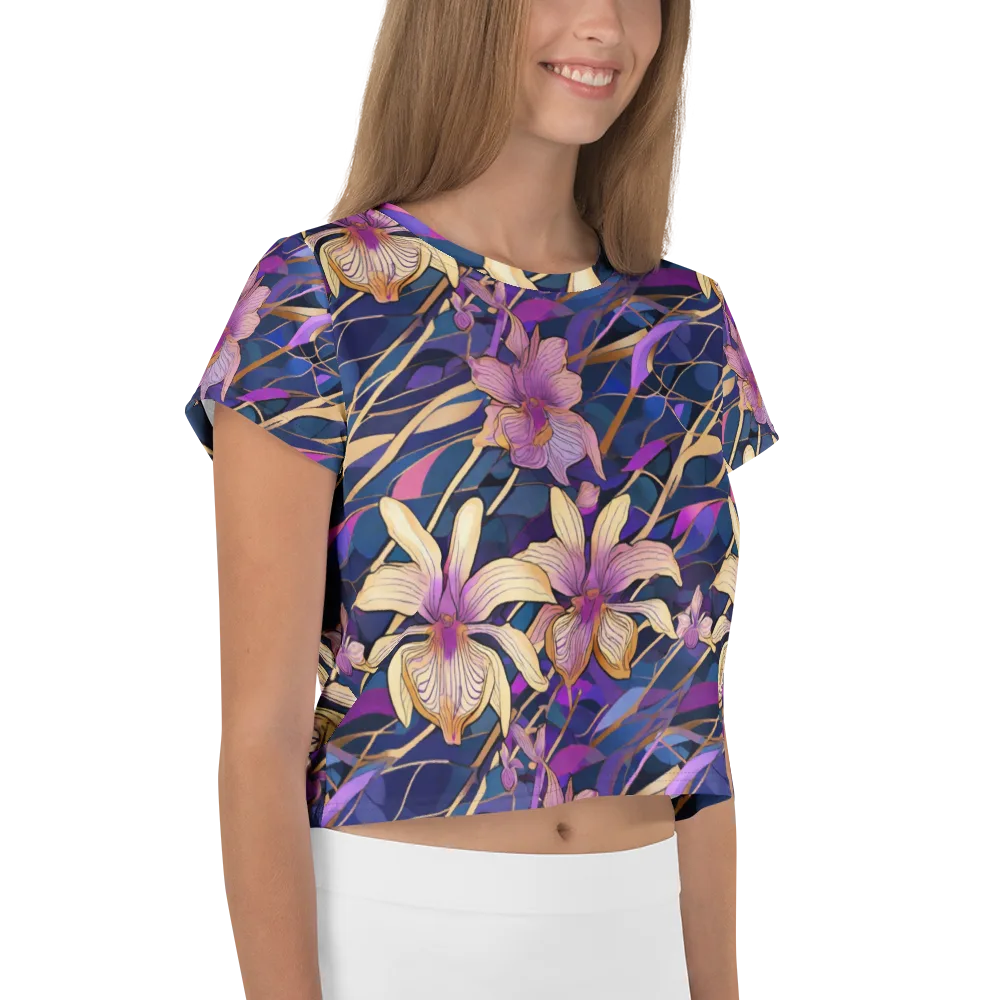 Velvet Current on Crop Tee — Right
