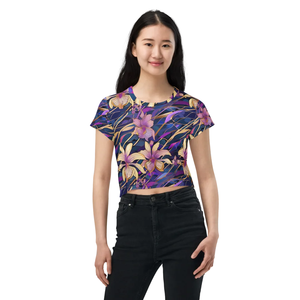 Velvet Current on Crop Tee — Front