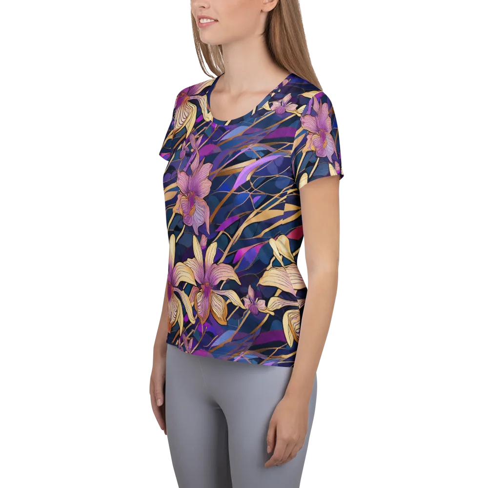 Velvet Current on Women's Athletic T-Shirt — Left
