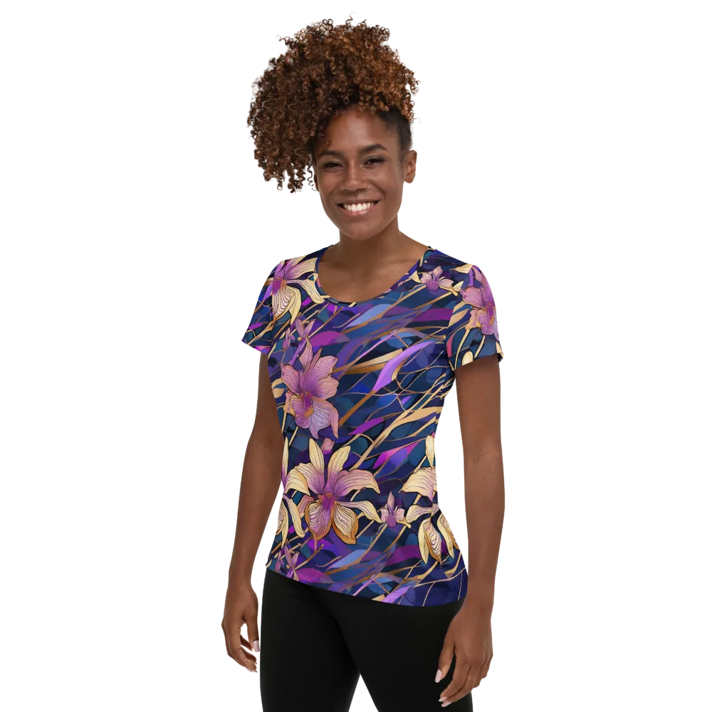 Velvet Current on Women's Athletic T-Shirt — Left