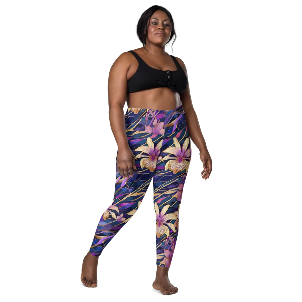 Velvet Current on Leggings with Pockets — Front