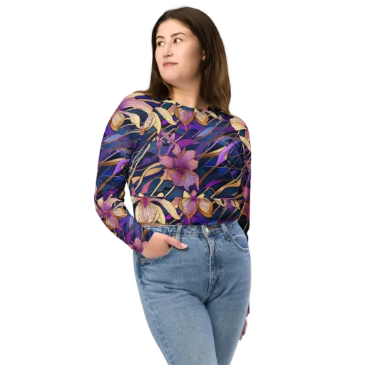 Velvet Current on a Long Sleeve Crop Top