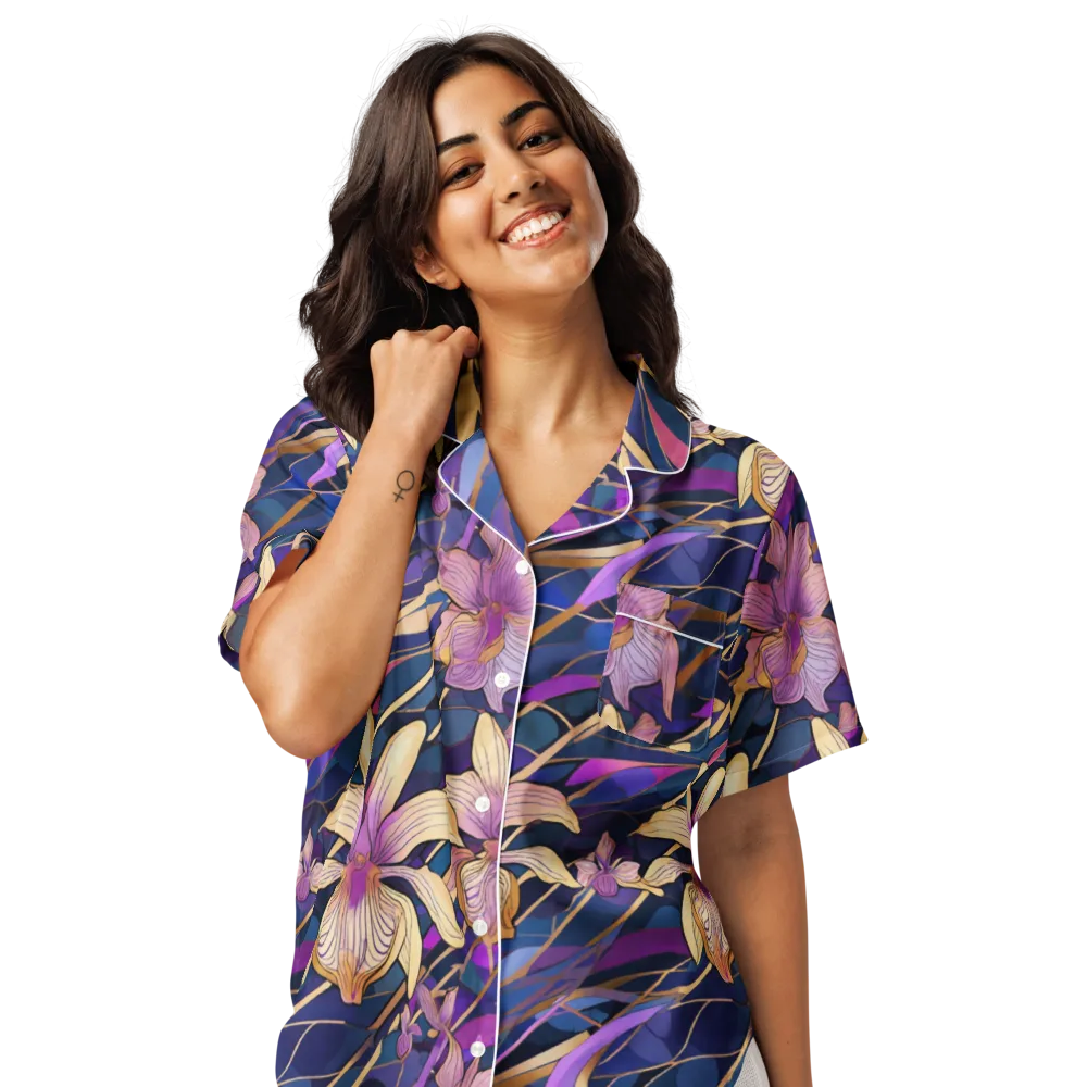 Velvet Current on Women's Short Sleeve Pajama Top — Front