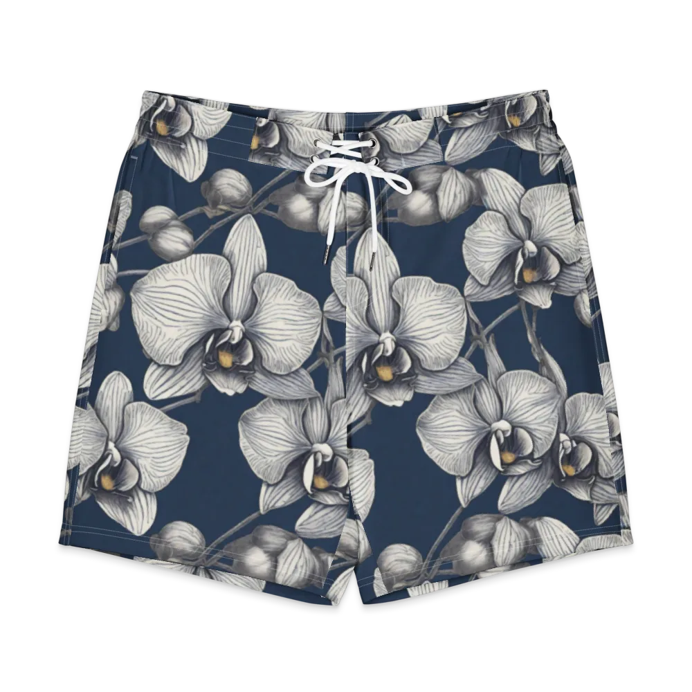 Moonlit Phalaenopsis on Men's Board Shorts — Front