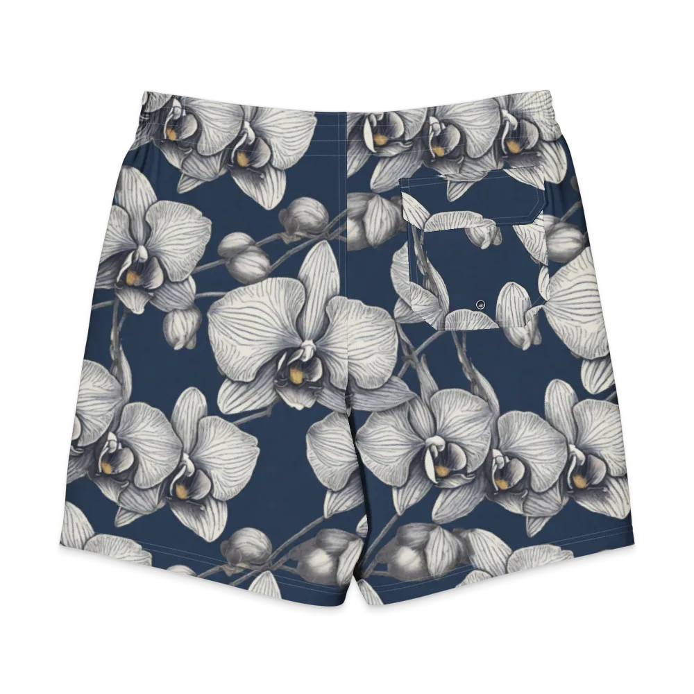 Moonlit Phalaenopsis on Men's Board Shorts — Back