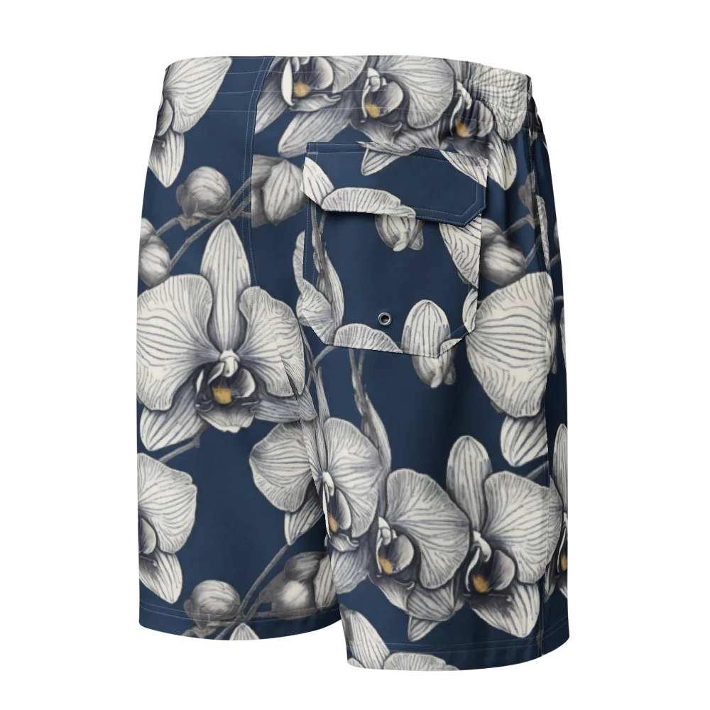 Moonlit Phalaenopsis on Men's Board Shorts — Back