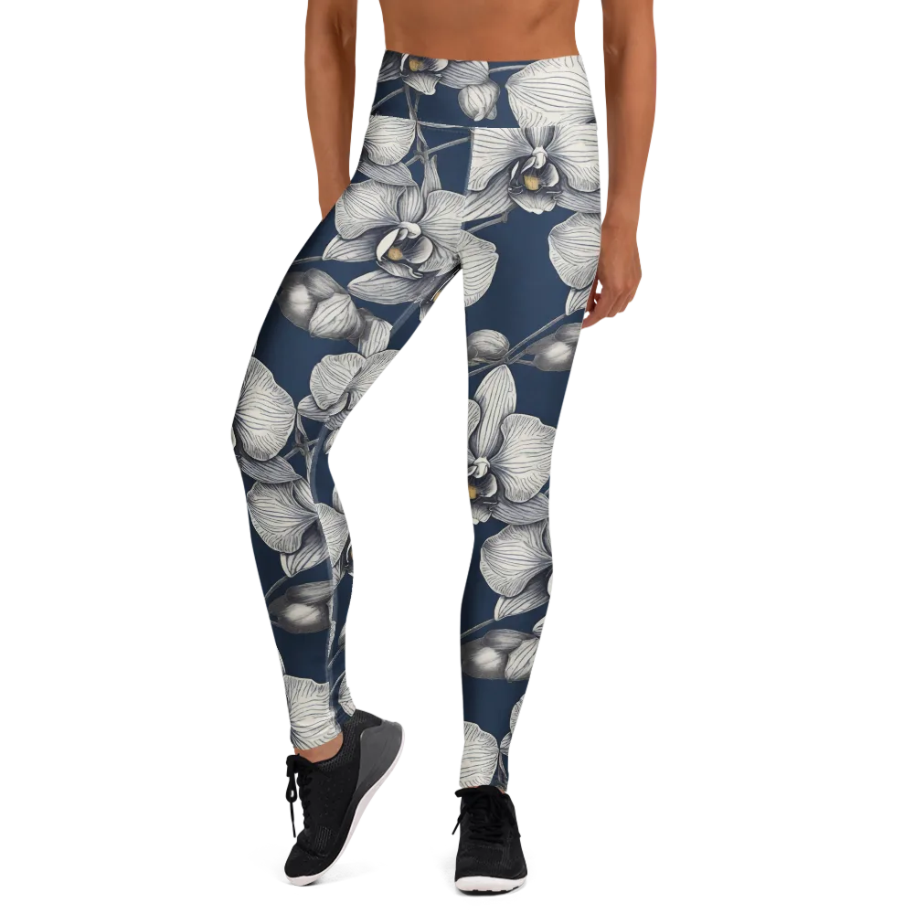 Moonlit Phalaenopsis on Yoga Leggings — Front