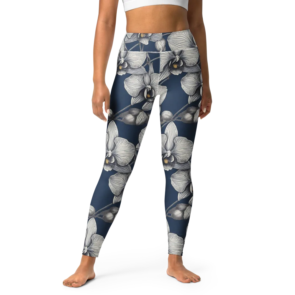 Moonlit Phalaenopsis on Yoga Leggings — Front