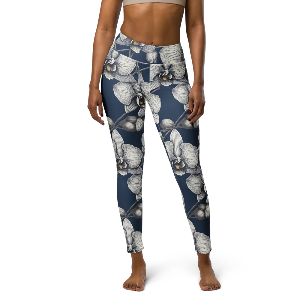 Moonlit Phalaenopsis on Yoga Leggings — Front