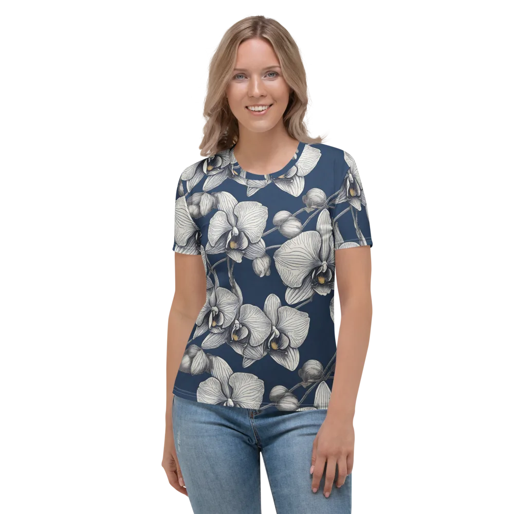 Moonlit Phalaenopsis on Women's Crew Neck T-Shirt — Front