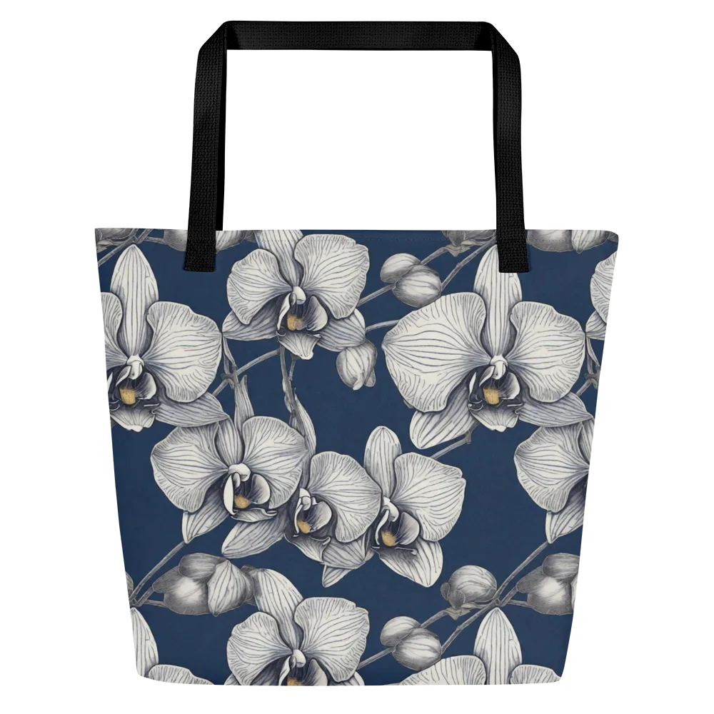 Moonlit Phalaenopsis on Large Tote Bag W/ Pocket — Front