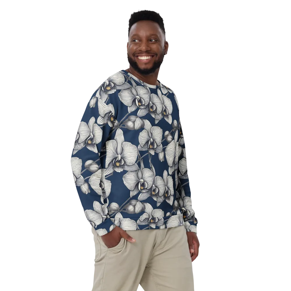 Moonlit Phalaenopsis on Sweatshirt — Front