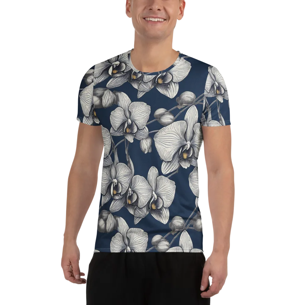 Moonlit Phalaenopsis on Men's Athletic T-Shirt — Front