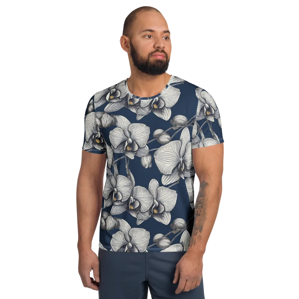 Moonlit Phalaenopsis on Men's Athletic T-Shirt — Front