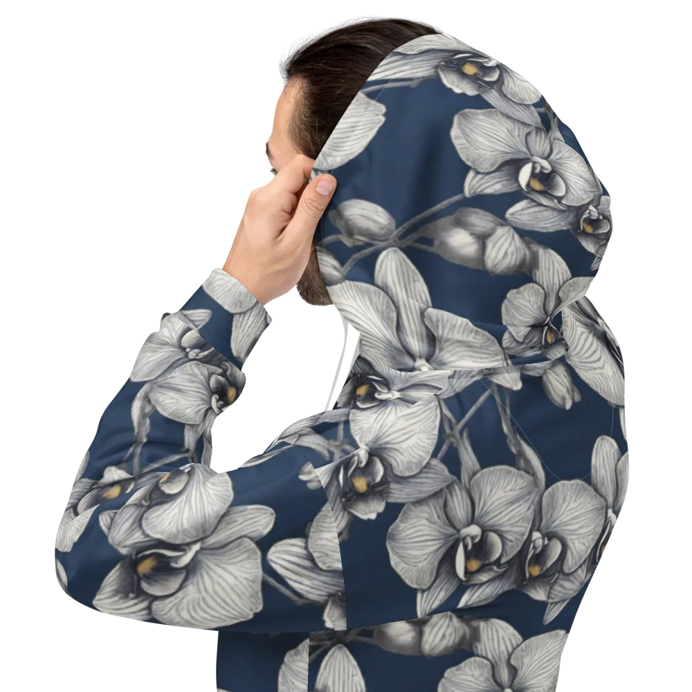 Moonlit Phalaenopsis on Hoodie — Back