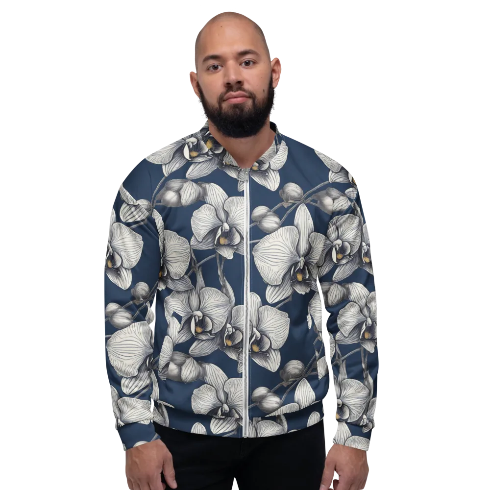 Moonlit Phalaenopsis on Bomber Jacket — Front