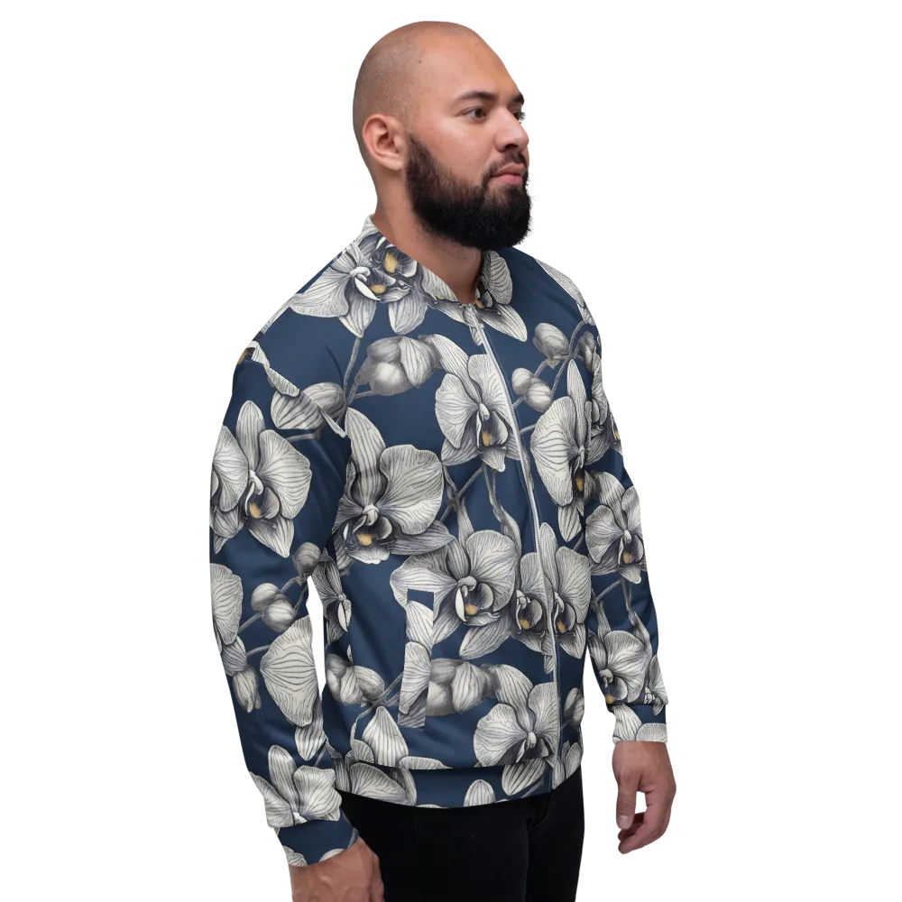Moonlit Phalaenopsis on Bomber Jacket — Right