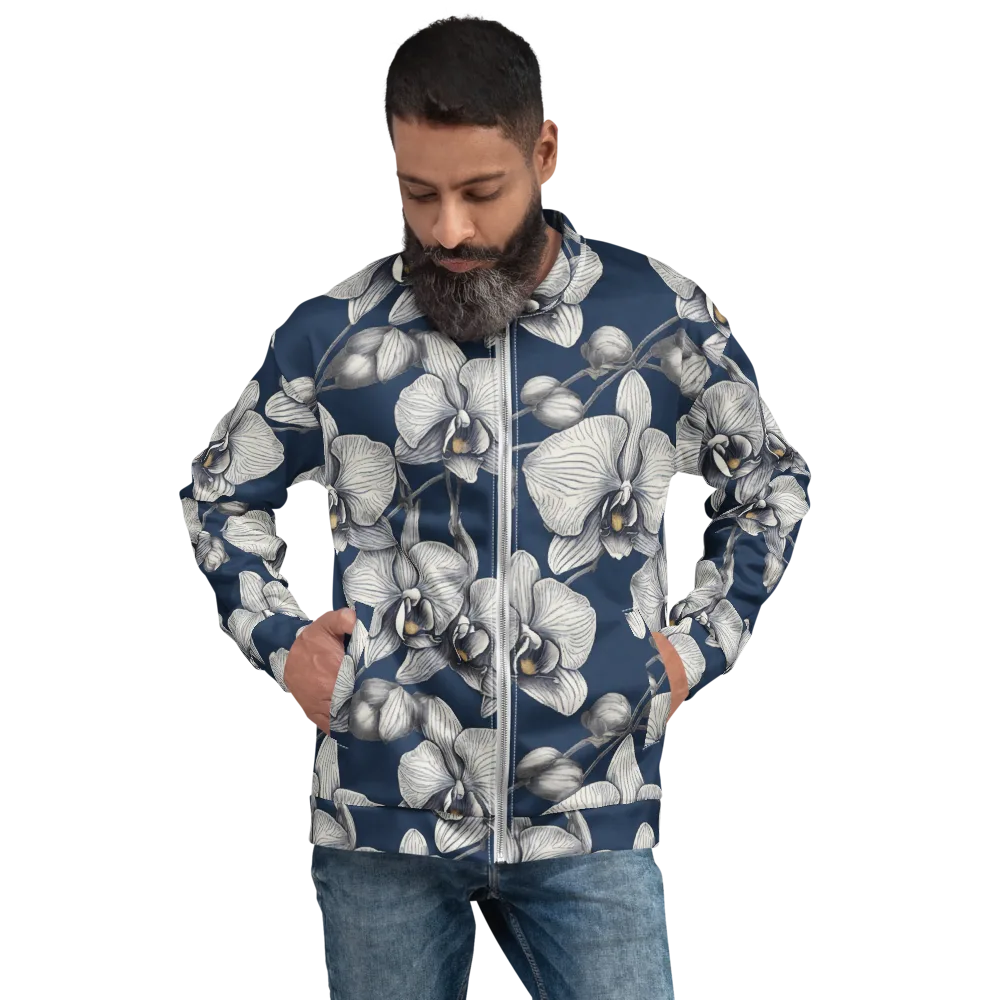 Moonlit Phalaenopsis on Bomber Jacket — Front