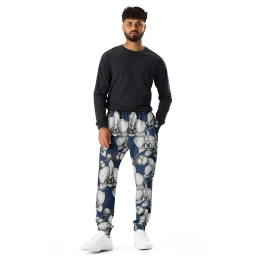 Moonlit Phalaenopsis on a Men's Joggers