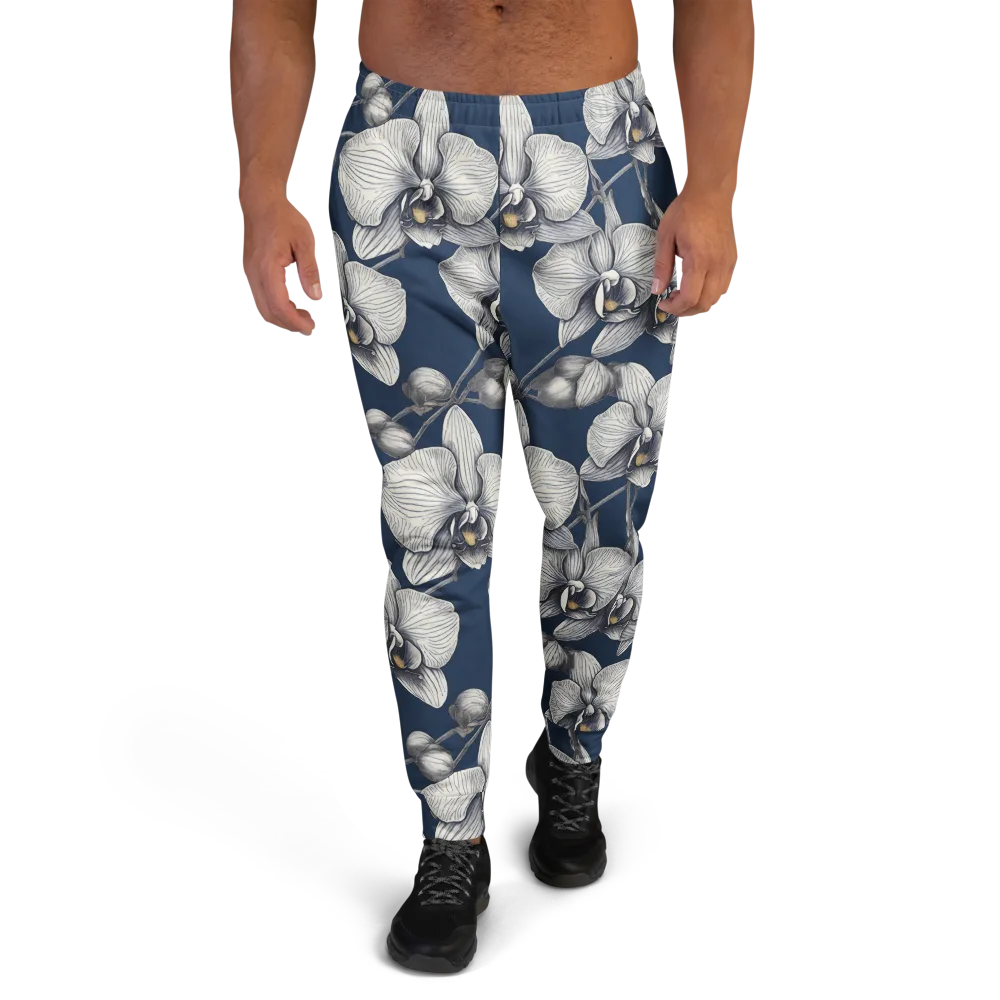 Moonlit Phalaenopsis on Men's Joggers — Front