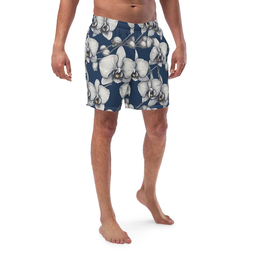 Moonlit Phalaenopsis on Swim Trunks — Front