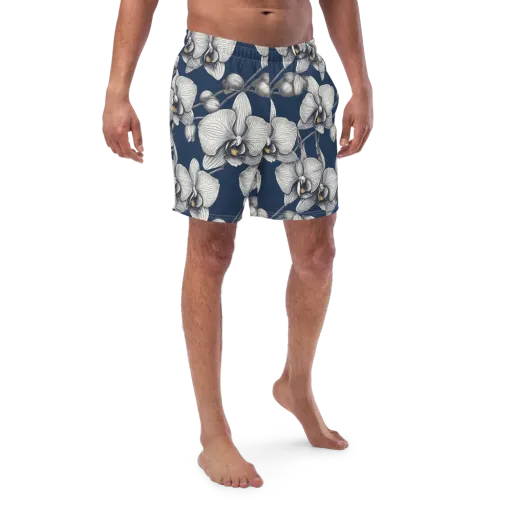Moonlit Phalaenopsis on a Swim Trunks